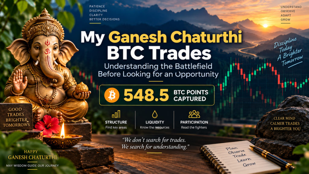 My Ganesh Chaturthi BTC Trades - Understanding the Battlefield Before Looking for an Opportunity - Trader Shakti Saran