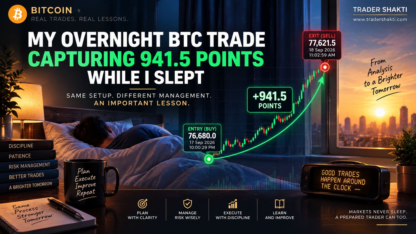 My Overnight BTC Trade: Capturing 941.5 Points While I Slept