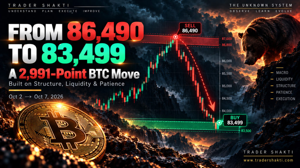 From 86490 to 83499 a 2991 Point BTC Journey Trade Built on Structure Liquidity Patience - Trader Shakti Saran