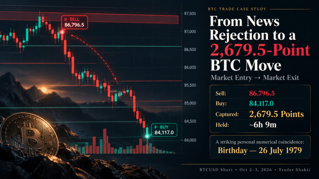 From News Rejection to a 2679.5-Point BTC Move Trading the Larger Market Journey - Trader Shakti Saran